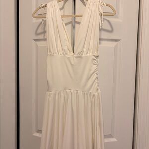 SHEIN Cream Sleeveless Mini Dress